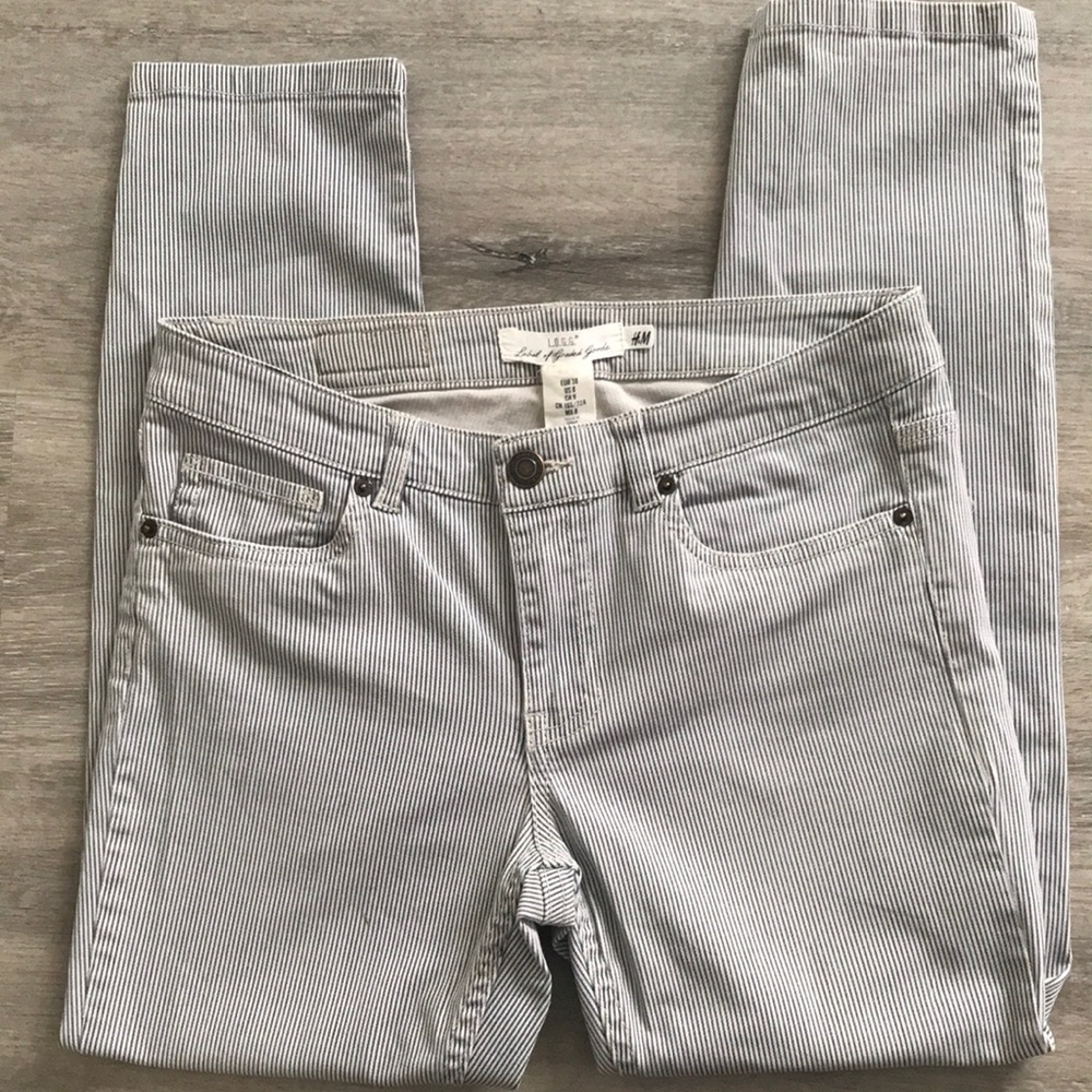 H&M L.O.G.G straight leg pinstripe jeans